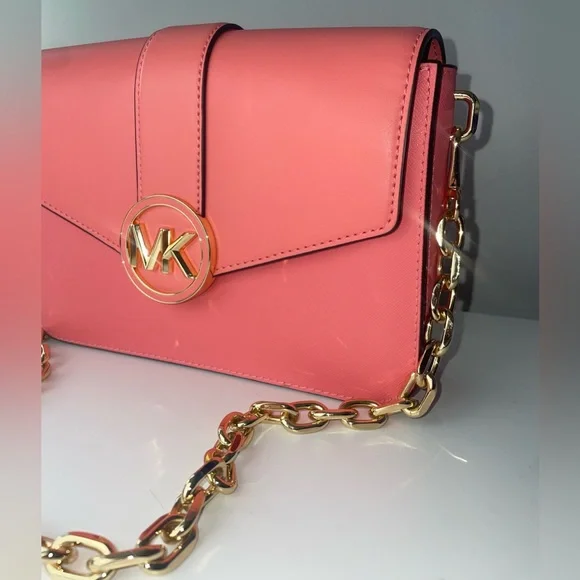 Michael Kors Carmen Medium Convertible Shoulder Bag Grapefruit - Picture 13 of 14